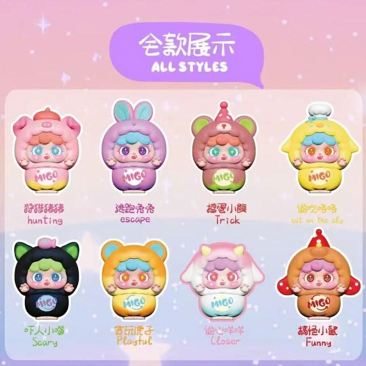 Migo Mischievous Cute Mini Series Figures, Blind Box - toptoylands