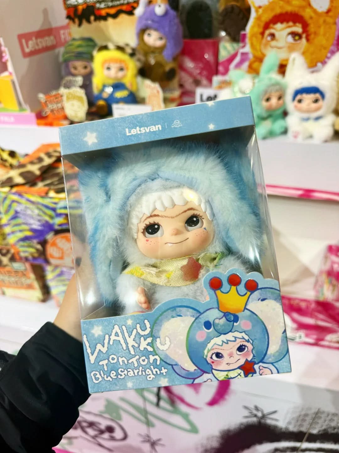 Wakuku Ton Ton Blue Starlight Plush Hanging Card - toptoylands