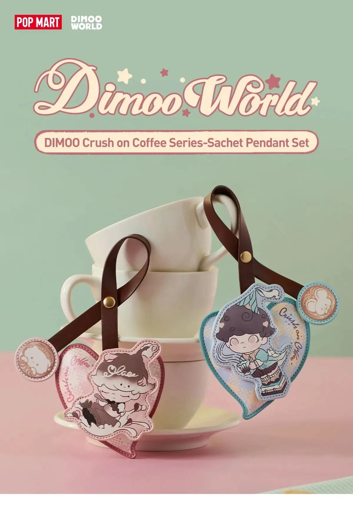 DIMOO-Crush On Coffee Series-Conjunto de Colgante de Bolsa Aromática