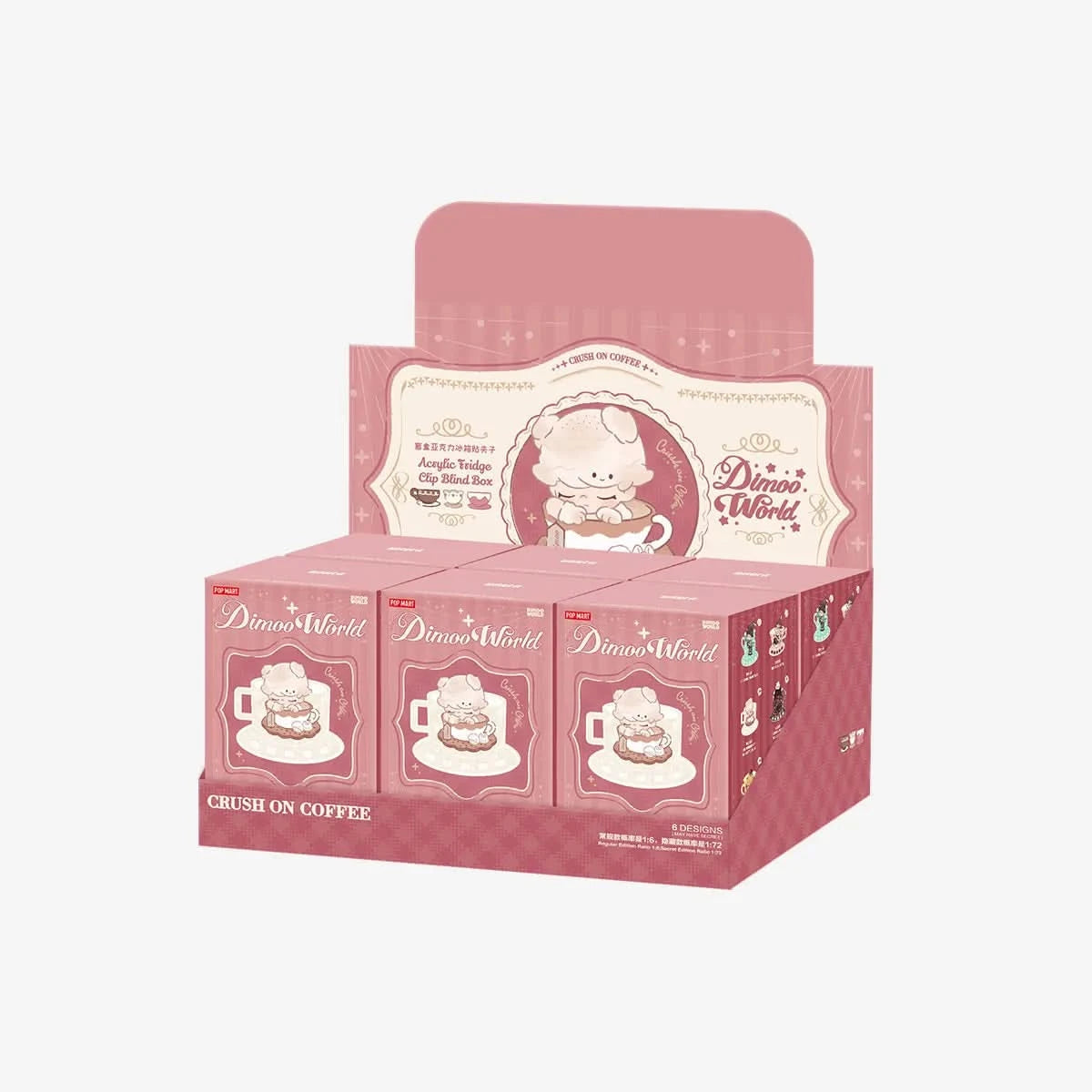 DIMOO Crush On Coffee Series-Imán de Nevera Acrílico con Clip Caja Ciega