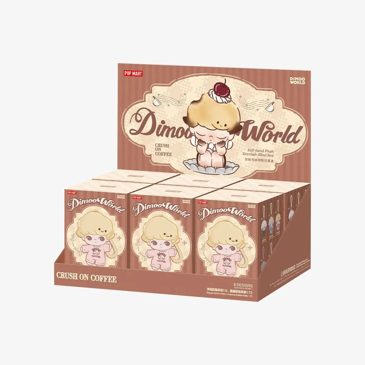 DIMOO Crush on Coffee Series-Blando Peluche Llavero Caja Ciega