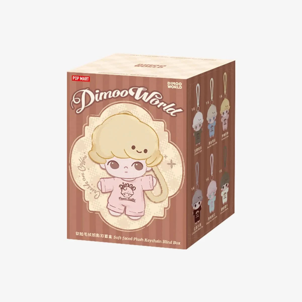 DIMOO Crush on Coffee Series-Blando Peluche Llavero Caja Ciega