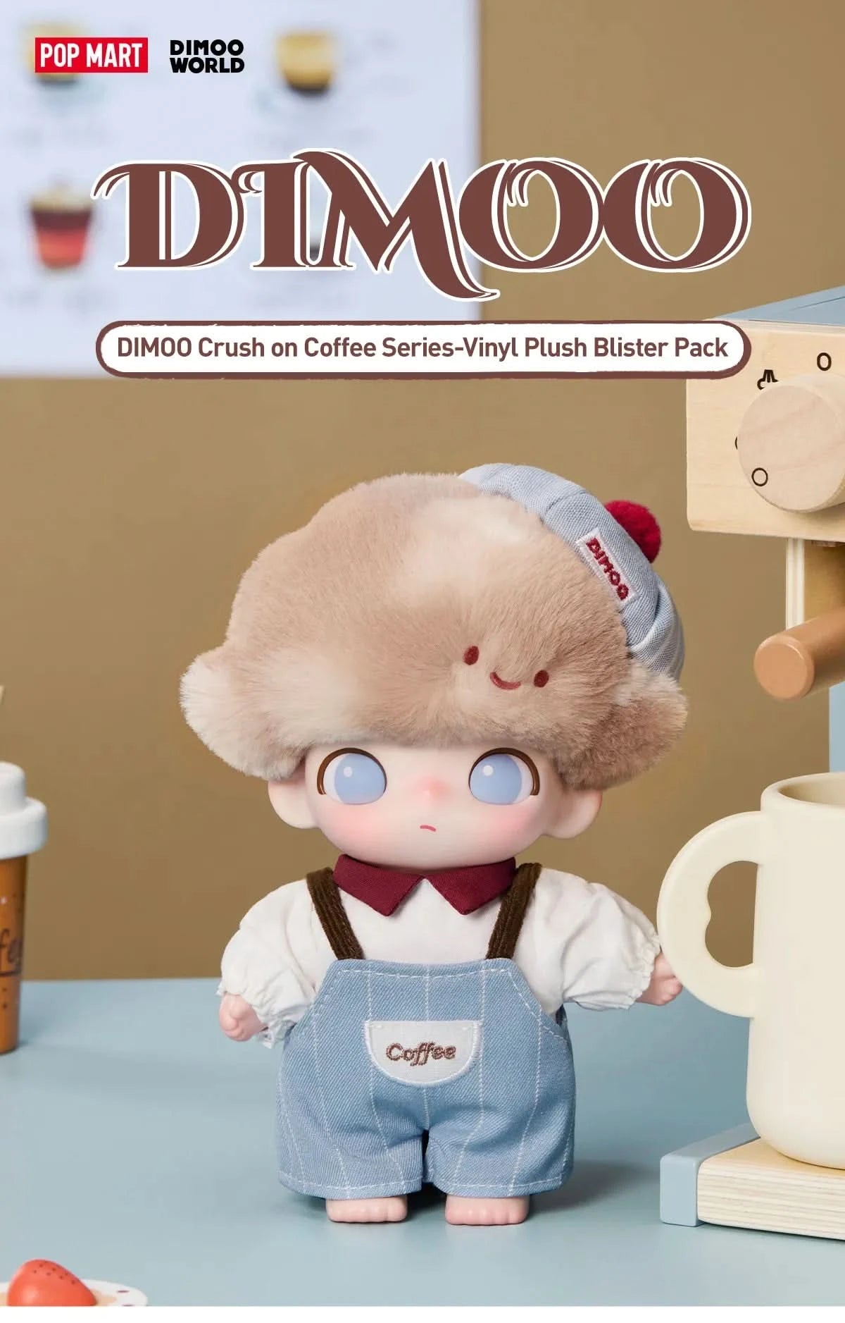 DIMOO Crush on Coffee Series Muñeca de Peluche - Vinilo Muñeco de Peluche Blister Pack