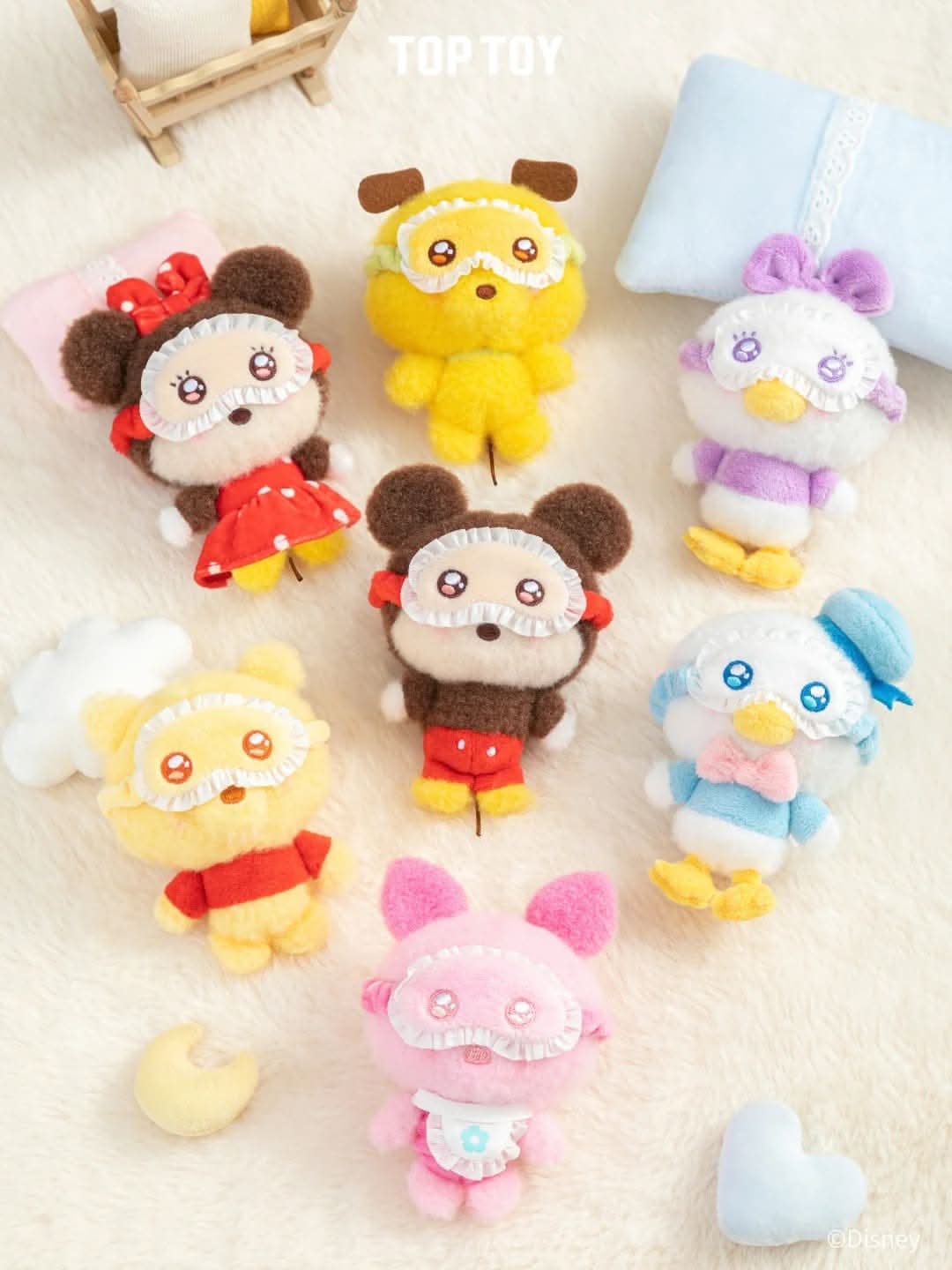 DISNEY Squinting Pajama Series Plush Blind Box - Plush Pendant - toptoylands