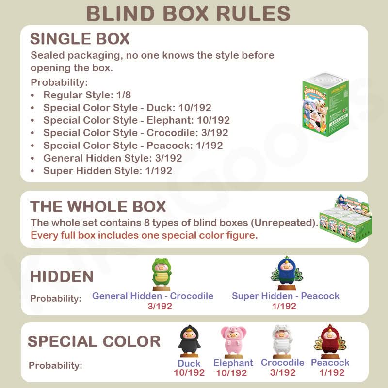 Lulu The Piggy Animal Party Series Blind Box - toptoylands