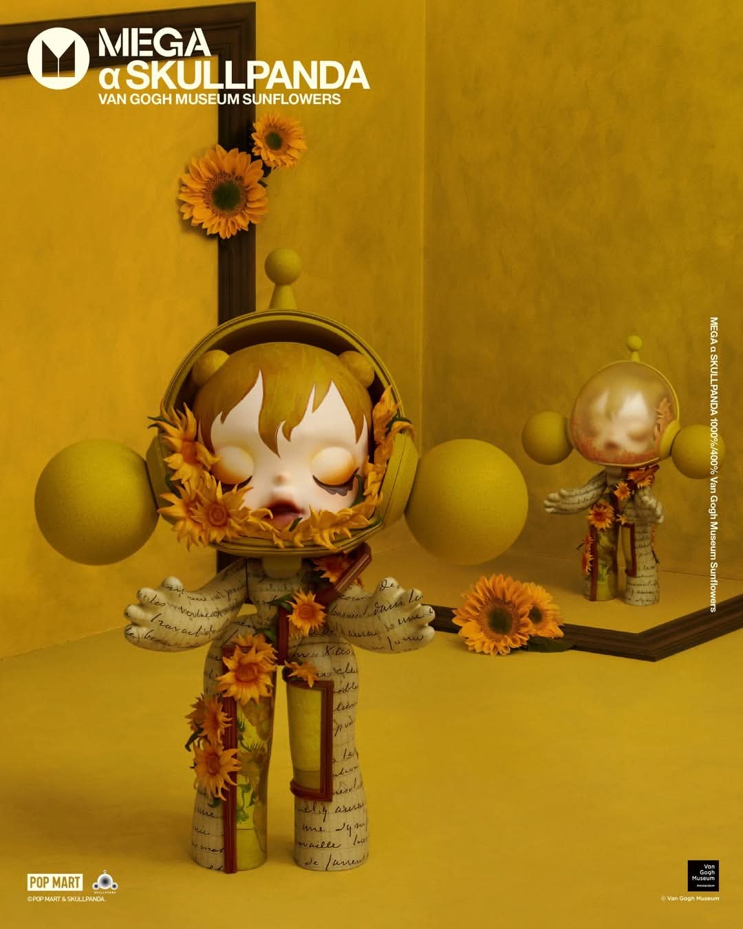 MEGA α SKULLPANDA 400% Van Gogh Museum Sonnenblumen
