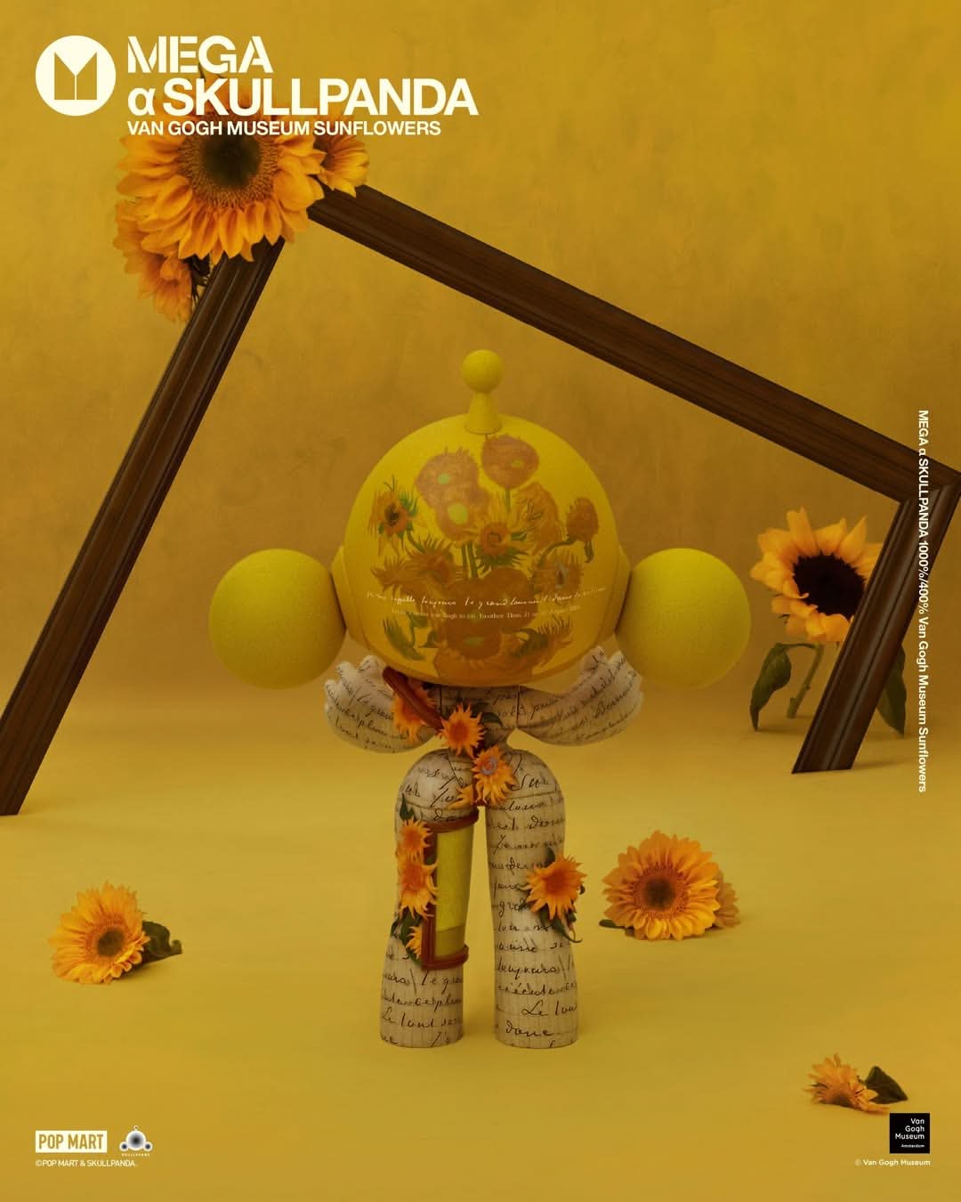 MEGA α SKULLPANDA 400% Van Gogh Museum Sonnenblumen