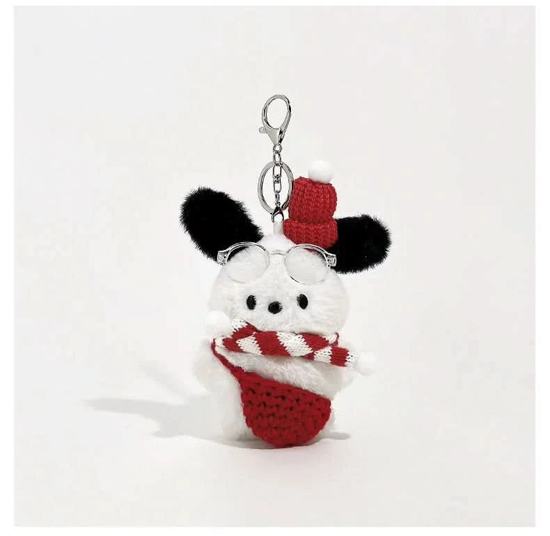 Christmas puppy with glasses Bag Charm - toptoylands