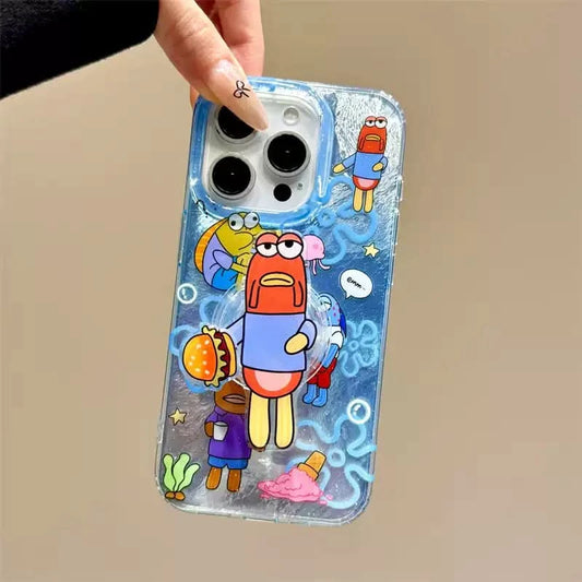 SpongeBob SquarePants Bikini Bottom Buddies Phone Case#Hamburger Fish - toptoylands