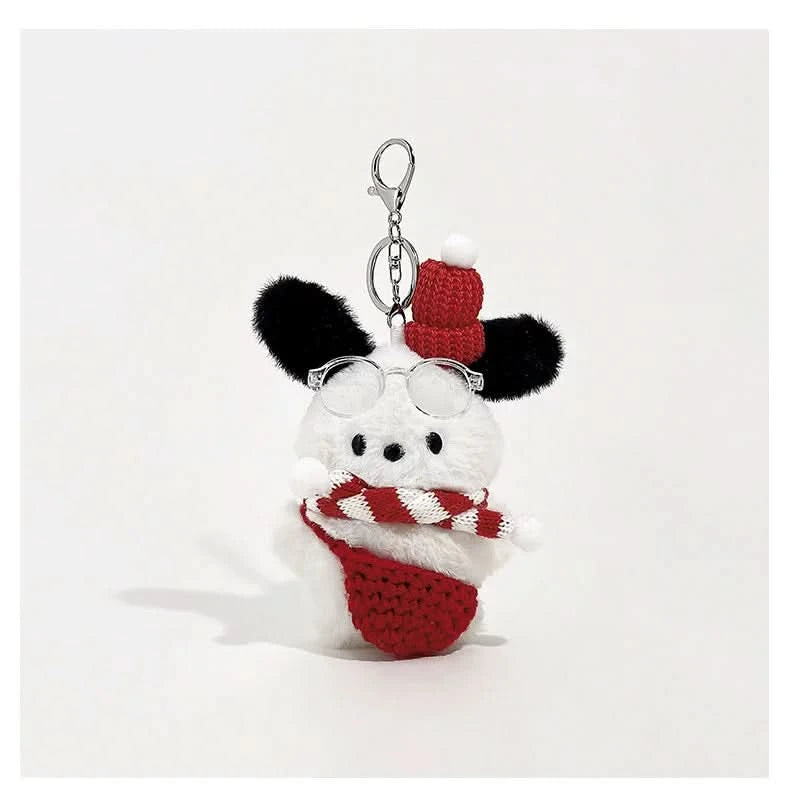 Christmas puppy with glasses Bag Charm - toptoylands