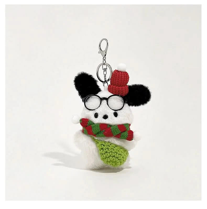 Christmas puppy with glasses Bag Charm - toptoylands