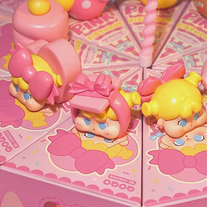 QOQO MINI FACE Pink Birthday Series PVC Figures Blind Box - toptoylands