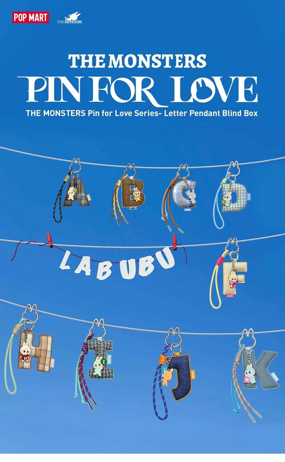 THE MONSTERS Pin for Love Series- Letter Pendant Blind Box (A-Z)