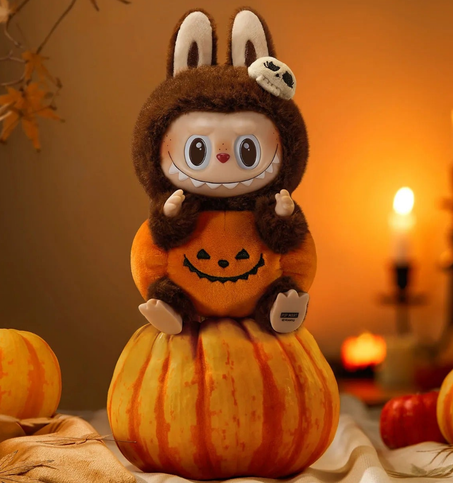 The Monsters LABUBU Happy Halloween Party Series - Sitting Pumpkin Vinyl Plush Pendant - toptoylands