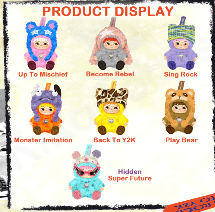 WAKUKU Fuzzy Trendy Fun Party Series Plush Dolls, Blind Box - toptoylands