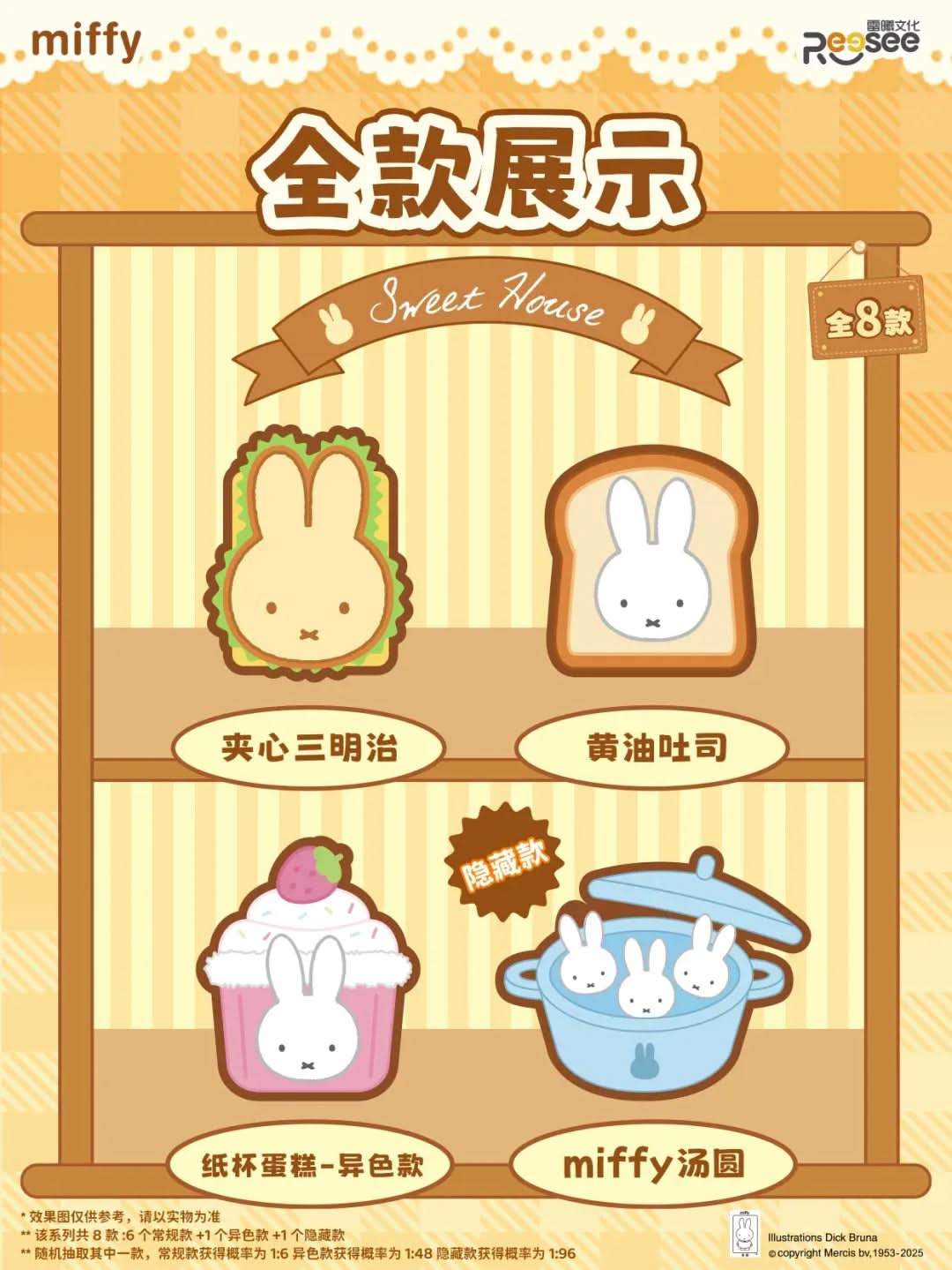 MIFFY Food Workshop Serie Plush Blind Box - toptoylands