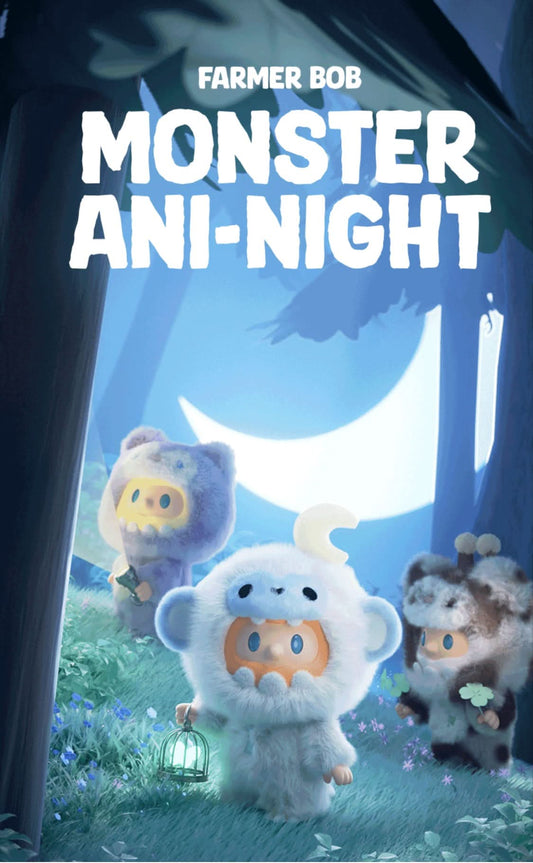FARMER BOB Serie Ani-Night Monstruo Colgante de Vinilo y Peluche Caja Sorpresa