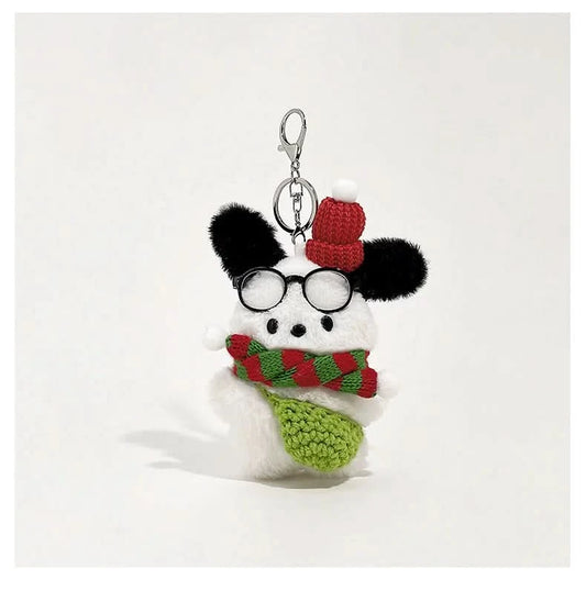 Christmas puppy with glasses Bag Charm - toptoylands