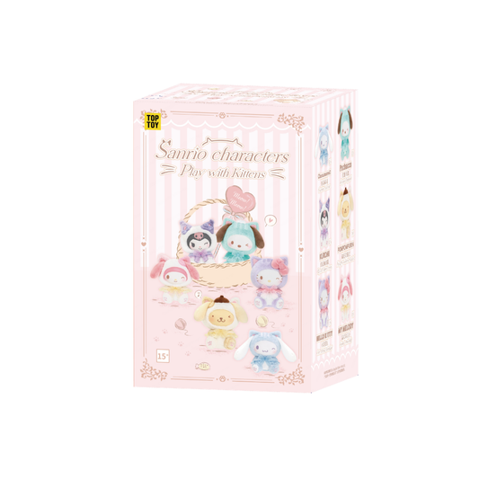 Sanrio Characters Play with Kittens Series Plush Keychains Gift Blind Box - toptoylands
