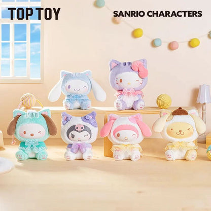 Sanrio Characters Play with Kittens Series Plush Keychains Gift Blind Box - toptoylands