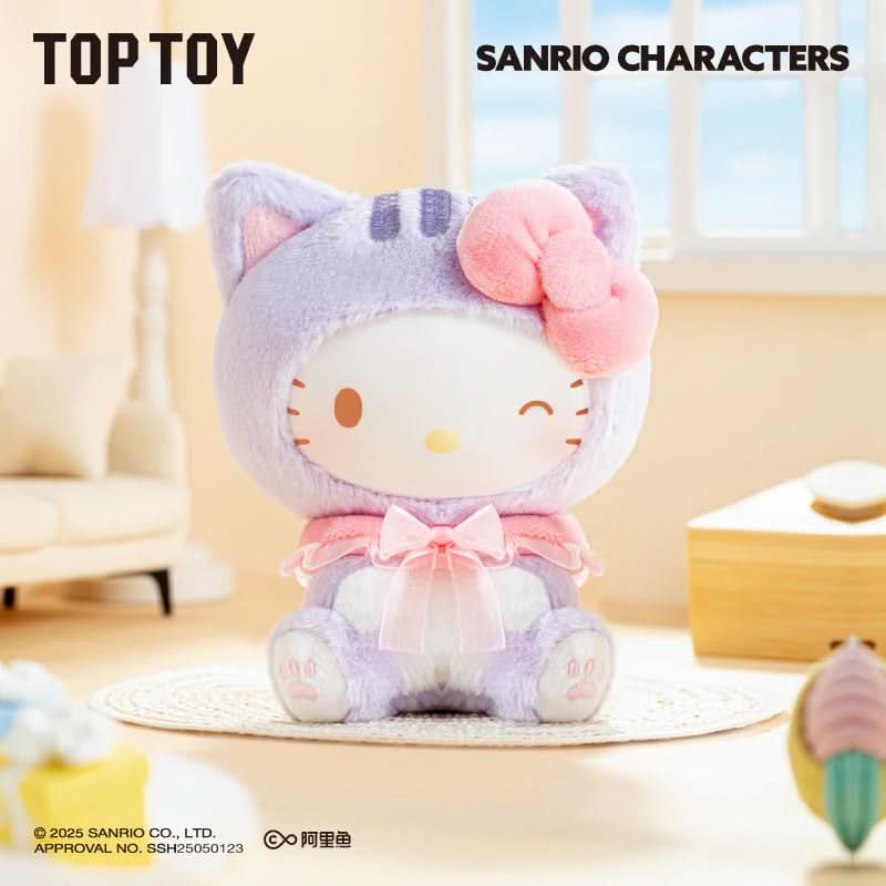 Sanrio Characters Play with Kittens Series Plush Keychains Gift Blind Box - toptoylands
