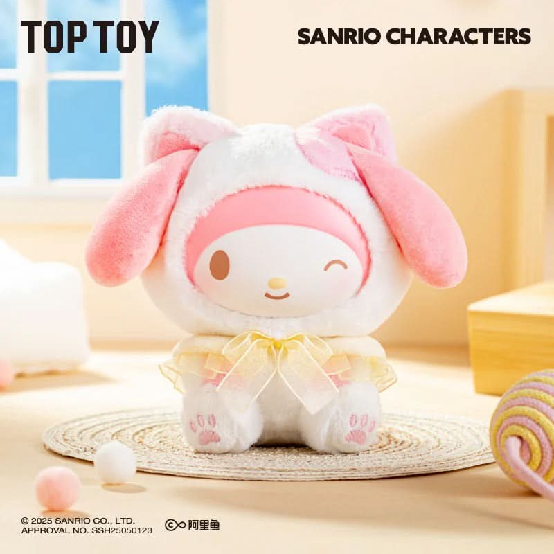 Sanrio Characters Play with Kittens Series Plush Keychains Gift Blind Box - toptoylands